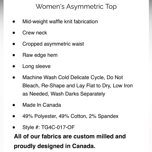 NWOT Twenty Montreal Everest Thermal Asymmetric Top Large - Picture 9 of 9